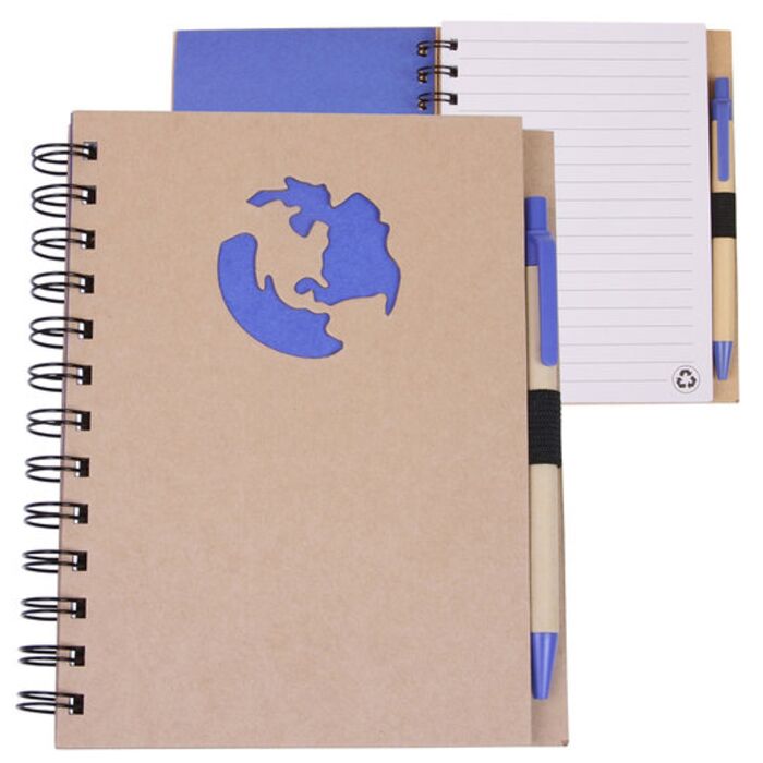 Globe Die Cut Spiral Notebook & Pen 5.875" X 7" Thumbnail