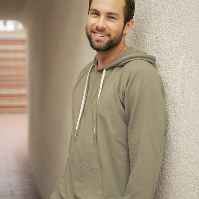 Unisex Icon Lightweight Loopback Terry Hooded Sweatshirt Thumbnail